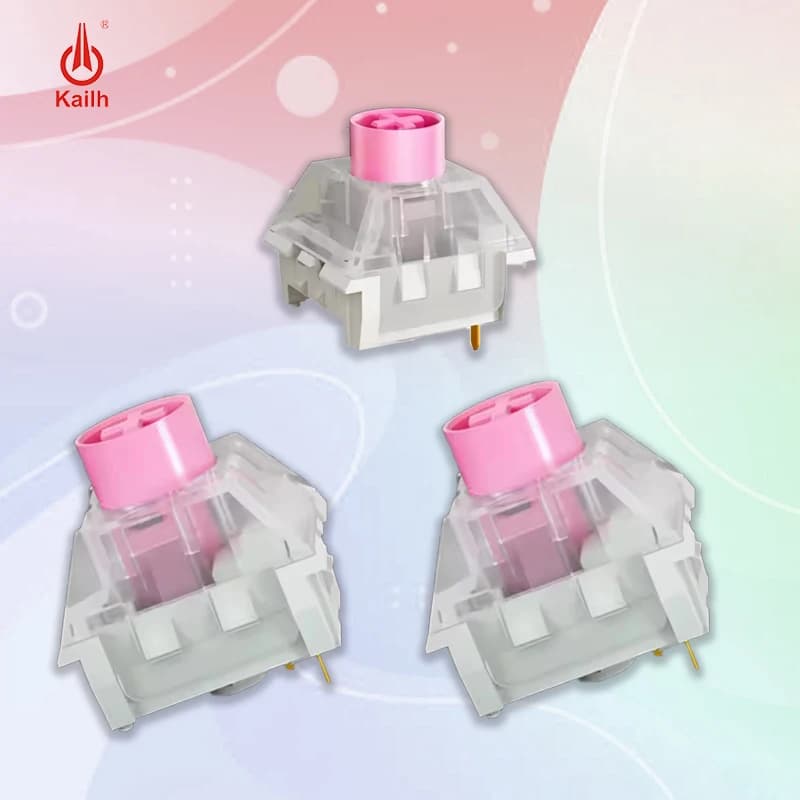 Kailh Box Silent Pink Switch Interruttore tastiera meccanica Ufficio Impermeabile e antipolvere Lineare SMD MX Interruttori a 3 pin Hot Swap