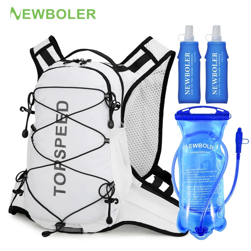 NEWBOLER Trail running backpack Ultralight hydration vest Breathable functional package for marathon bicycle excursions