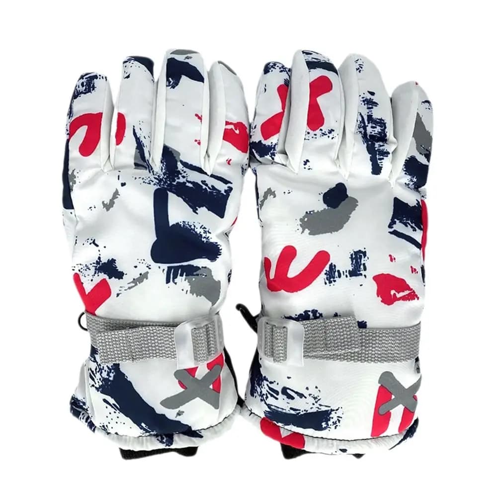 Addens Hot Windproof Waterproof Kids Snow Snowboard Long Sleeved Gloves Riding Outdoor Kids Ski Gloves