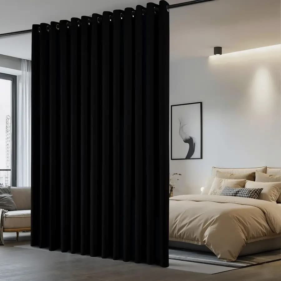 Divider for Rooms, Divider Curtains, Dark Thermal Panel for Sliding Doors and Patio