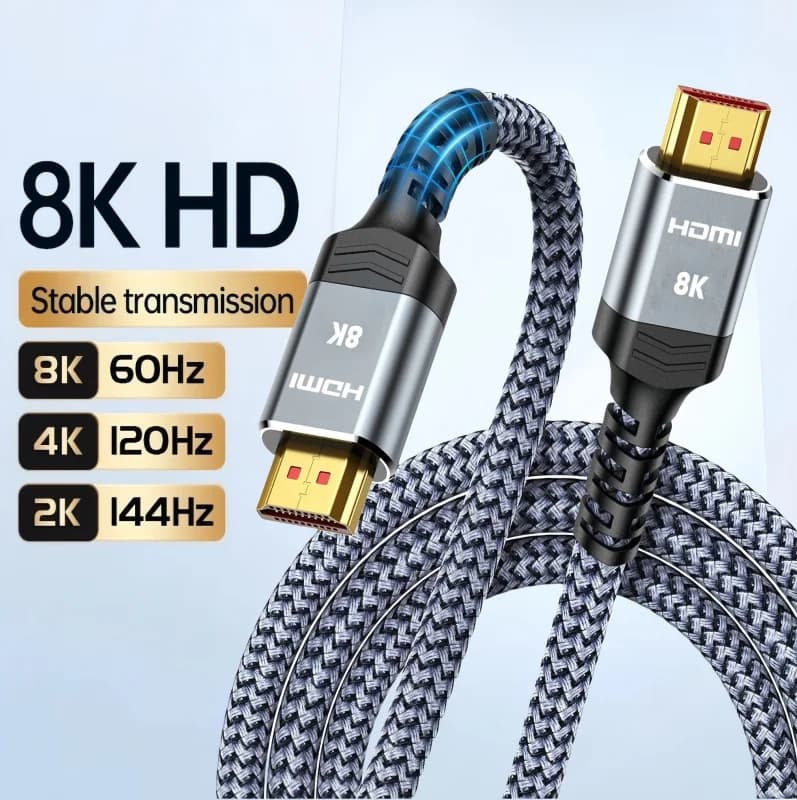 HDMI cable 8K 2.1 High Speed HDMI cable 48Gbps-4K@120Hz 8K@60Hz, DTS:X, HDCP 2.2 and 2.3, HDR 10 for compatible laptop/PS5