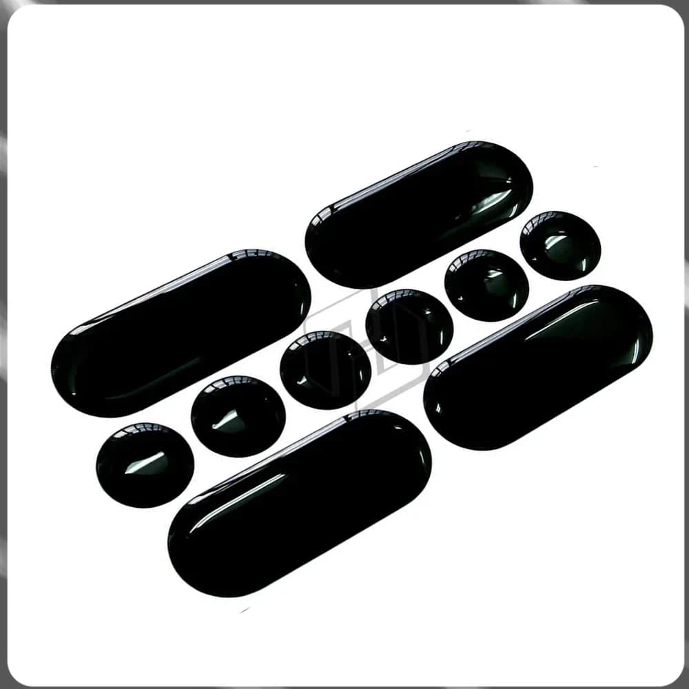 3D resin black motorcycle gel fuel tank pad protector rider helmet sticker kit