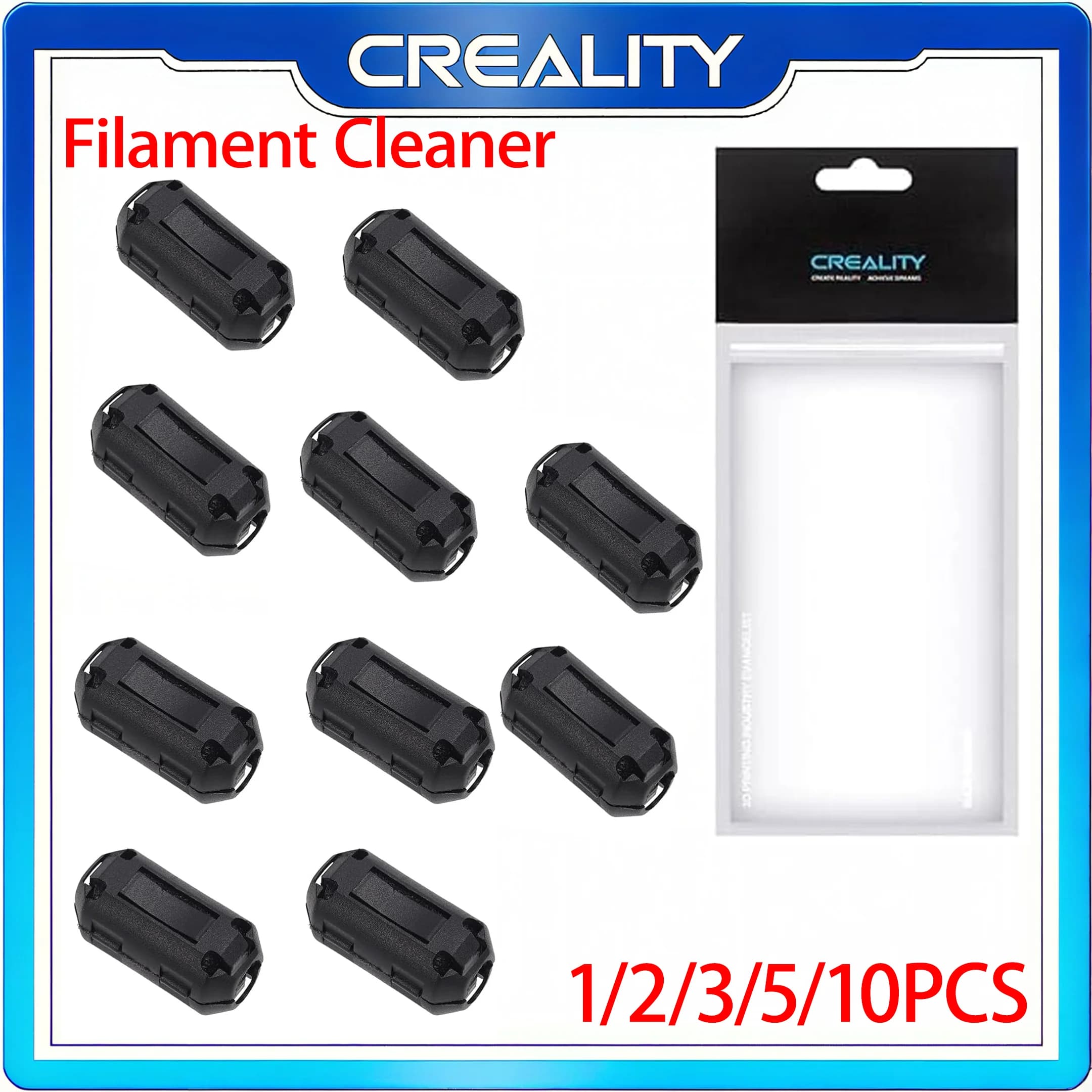 Creality Filament Cleaner PLA ABS TPU PETG Filament Filters Dust Removal Flame Foam Clean Blocks 3D Printer Accessories