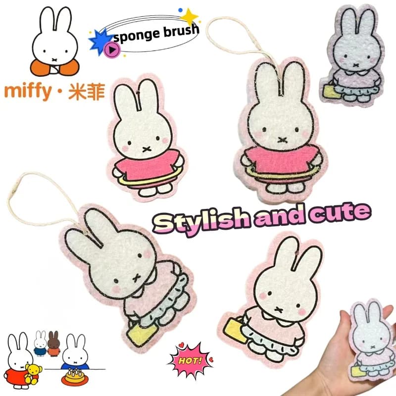 Spugna da Cucina Miffy, Spazzola Carina per la Casa, Panno Creativo Assorbente per Pulizia, Regalo per Amici