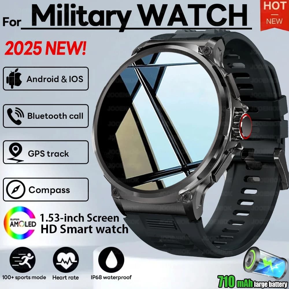 2025 Nuovo Militare GPS V69 Astuto Della Vigilanza Degli Uomini da 1.85 pollici 710 mAh Frequenza Cardiaca GPS Sport IP68 Impermeabile Bluetooth Talk Smartwatch Uomo