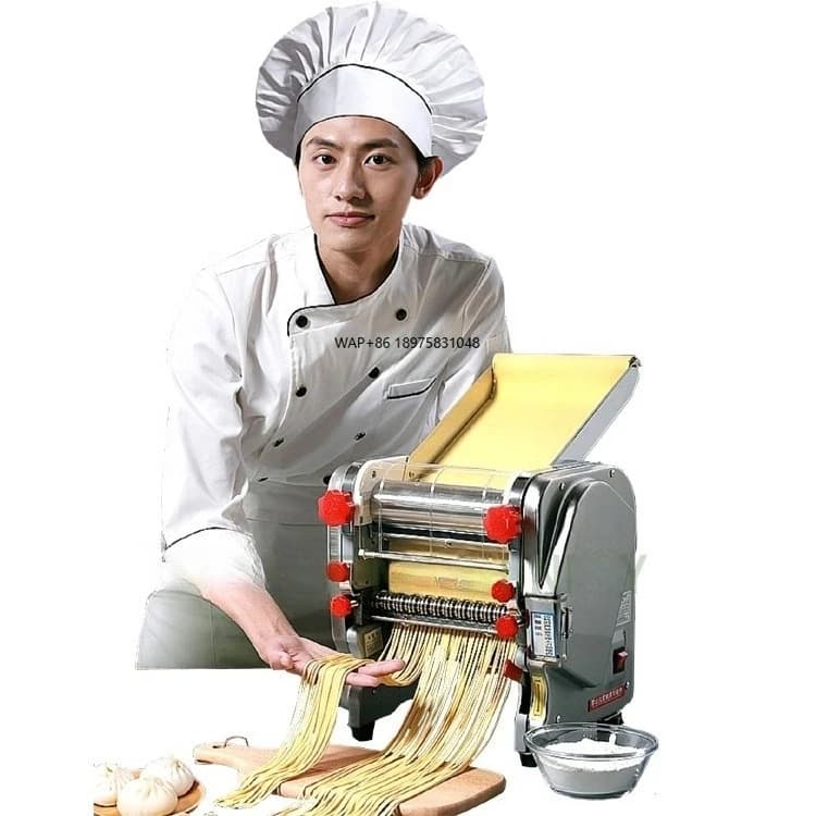 Macchina per la produzione di noodle freschi elettrici commerciali in acciaio inossidabile Macchina per la produzione di pasta Ramen Prezzo della macchina per fogliare il rullo di pasta