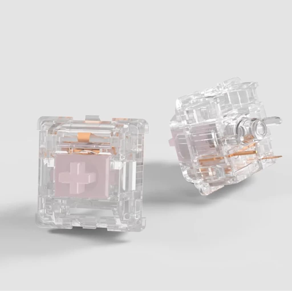 Interruttori Meccanici Silenziosi MMD Aqua King 5PIN Lineari per Tastiera, Interruttori Mute Completamente Trasparenti, Asse LY 28g a Pressione Leggera, Pre-lubrificati