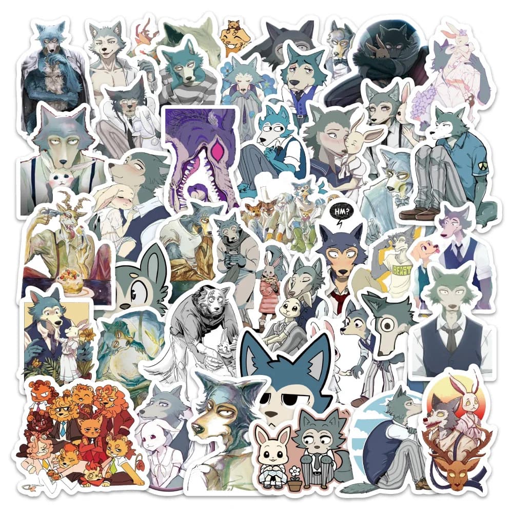 54 pezzi Cartoon BEASTARS Anime Graffiti adesivi decalcomanie impermeabili fai da te custodia decorativa per cellulare notebook giocattoli per bambini regali