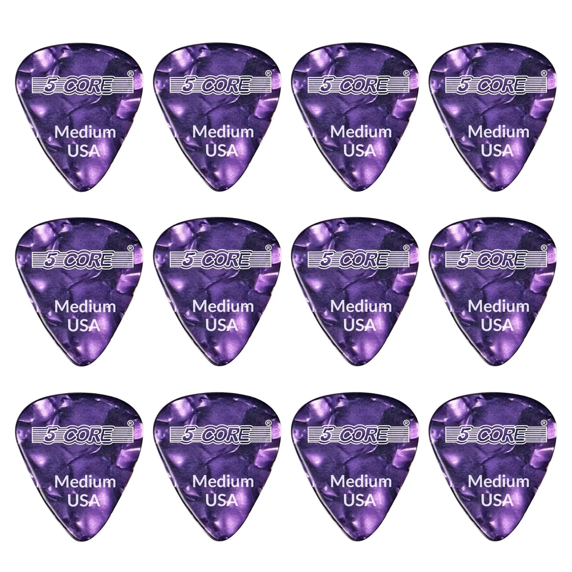 Plettri per chitarra 12 pezzi 0.71mm Plettro in celluloide calibro medio per basso elettrico acustico Sensazione naturale Tono caldo Puas Para