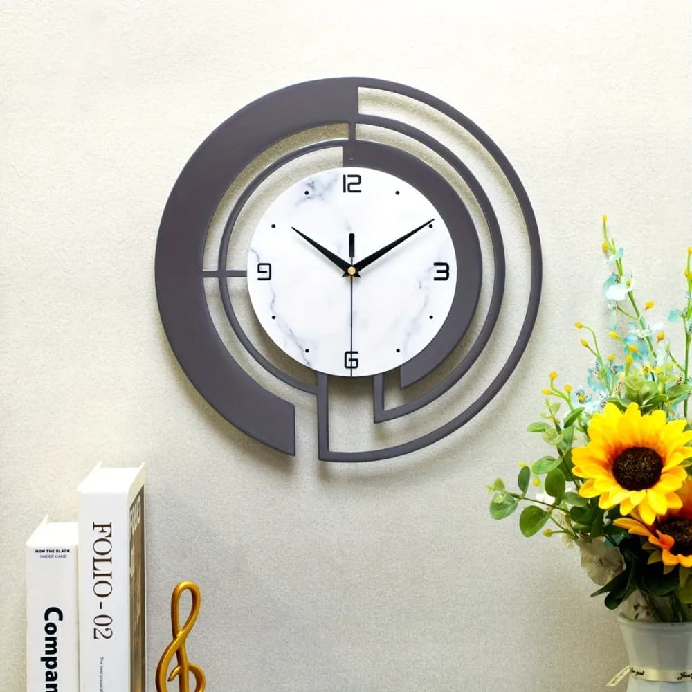 [Geometric | Silent] 1 Geometric Wall Clock | Silent Wall-Mounted Timepiece | Minimalist Art Decor for Home, Holiday, Bedroom, L