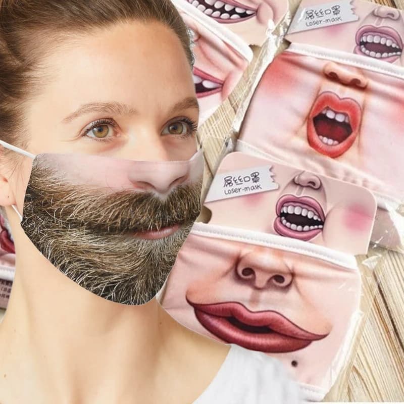 Halloween Divertente Uomo Donna Maschera per il viso Adulti Modello divertente Maschere per la bocca in cotone Maschera per esterni Maschera lavabile Viso Halloween Cosplay