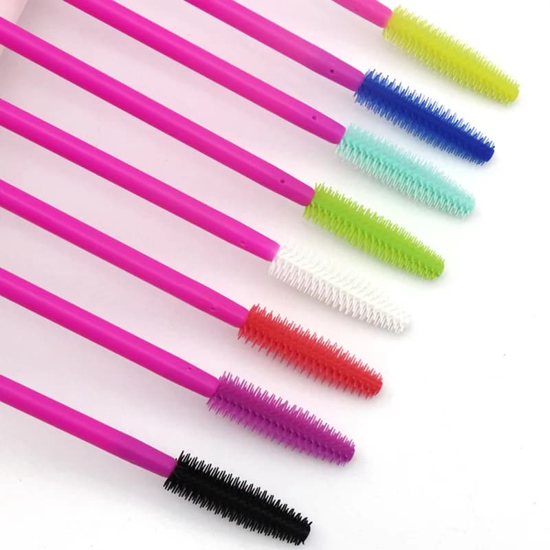 50 pcs Red Rose Auction Silicone Eyebrow Eyelash Lift Pettine Spoolies Mascara Bacchette Applicator Eyelash Extension Tools