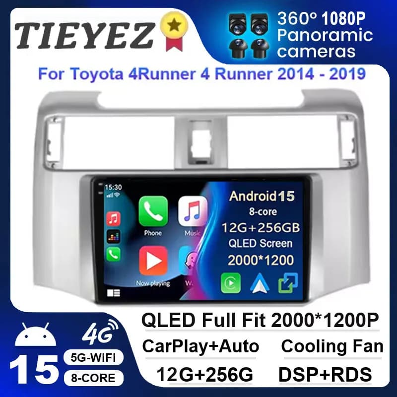 Per Toyota 4Runner 4 Runner 2014 - 2019 Android 15 wifi + 4G Carplay Auto Car Radio Navigazione GPS Video Player Stereo Multimedia