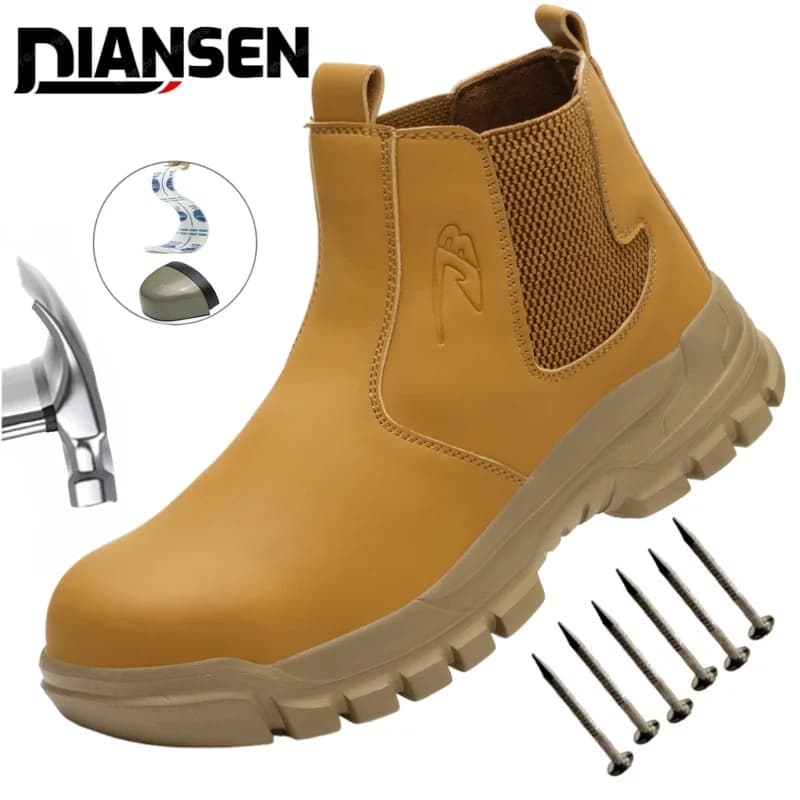 Stivali da lavoro per escursionisti con punta in acciaio antiscivolo impermeabili Scarpe antinfortunistiche indistruttibili Scarpe antinfortunistiche di protezione Stivali anti-sfondamento