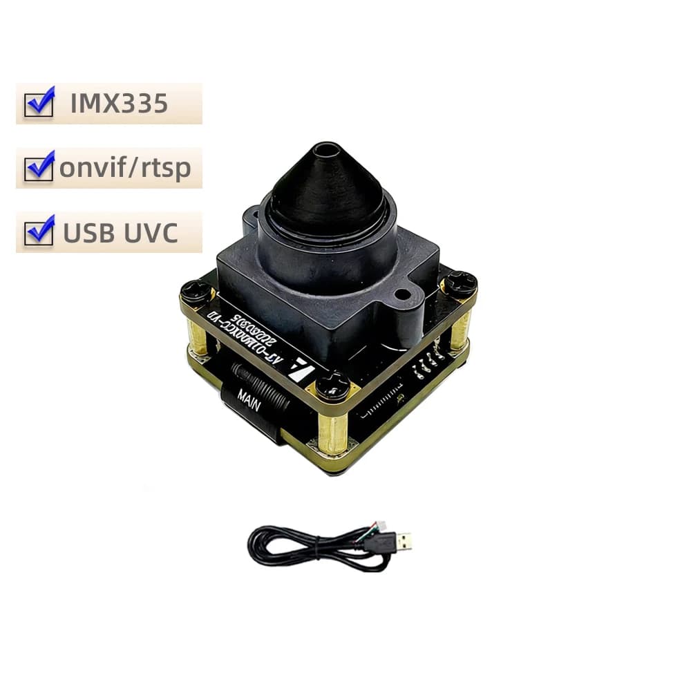 Modulo Telecamera IP 5MP ONVIF RTSP IMX335 CMOS USB2.0 Webcam a Colori per Sorveglianza UVC Senza Driver 24x24mm per Uso Industriale e Domestico
