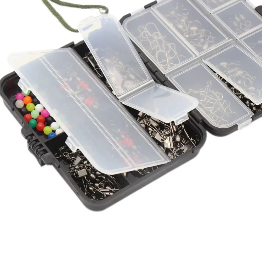 Replacement Fittings Fishing Swivel Snaps Boxed Pins Swivel Connector Triple Swivel Connectors Storage Box Fishing Tackles Set