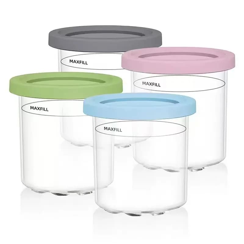 Creami pinte e coperchi per Ninja-confezione da 4 containers for creamy ice cream cups jars containers Set, pot for compatible smoothie