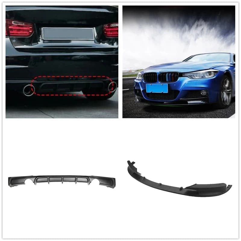 Wholesale Front Bumper Lip & Rear Diffuser Combo Kit Fit 2012-2018 F30 F31 3 Series 320i 328i Car Aero Mod Parts
