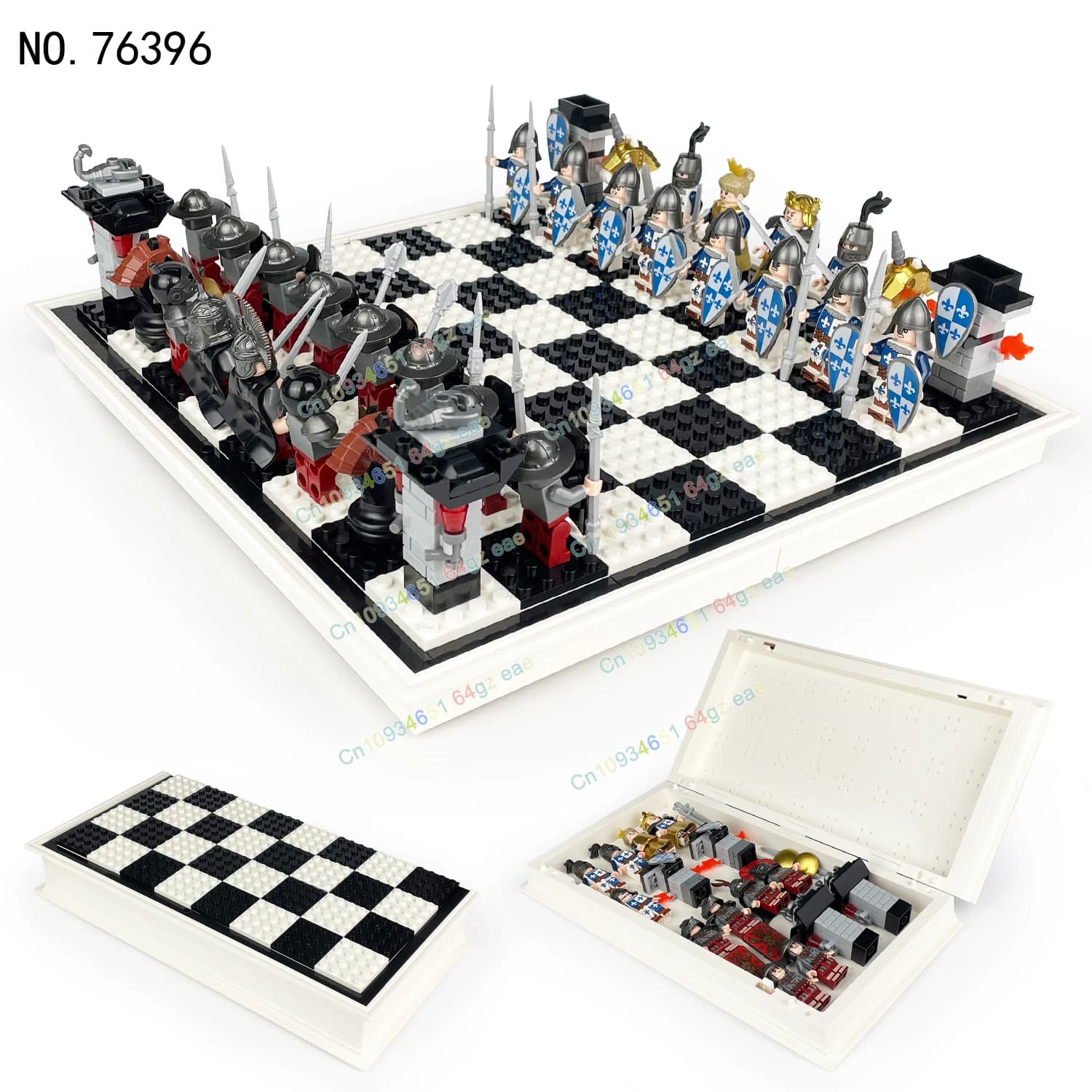 Soldati di guerra militare esercito Set di scacchi MOC Scacchi internazionale Gioco di scacchi Scena Building Blocks Giocattoli Regali di Natale 76397