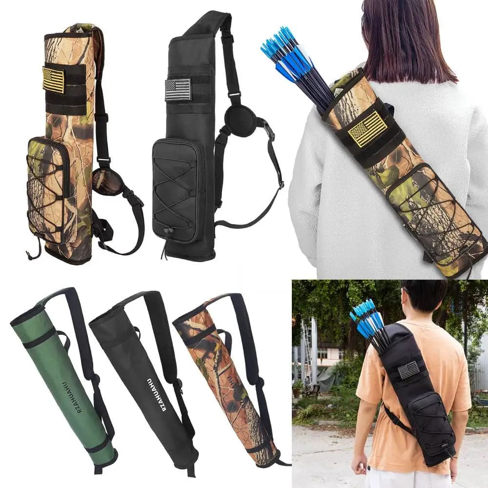 Tiro con l'arco Back Arrow Quiver Holder tubo regolabile Hip Quiver marsupio appeso per la caccia con l'arco e la pratica del bersaglio