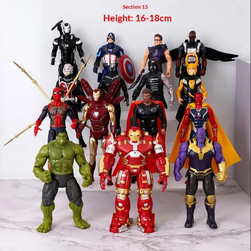 Nuova Action Figure Marvel Avengers: Loki, Spiderman, Endgame, Ironman, Thanos, Ant-Man, Thor - Modelli da Collezione 15-17cm - Regalo