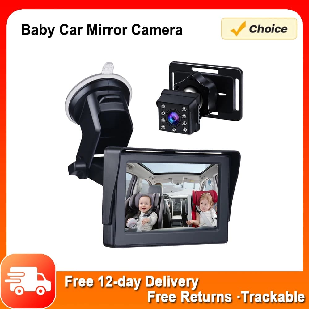 Specchietto per auto per bambini 1080P telecamera per auto per bambini visione notturna sicurezza per seggiolino auto telecamere a specchio specchi controllati con ampia vista cristallina