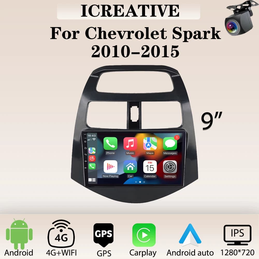 Autoradio Carplay per Chevrolet Spark 2010 - 2015 Multimedia Vedio Player 2din Stereo Android Unità principale Autoradio Navigazione GPS