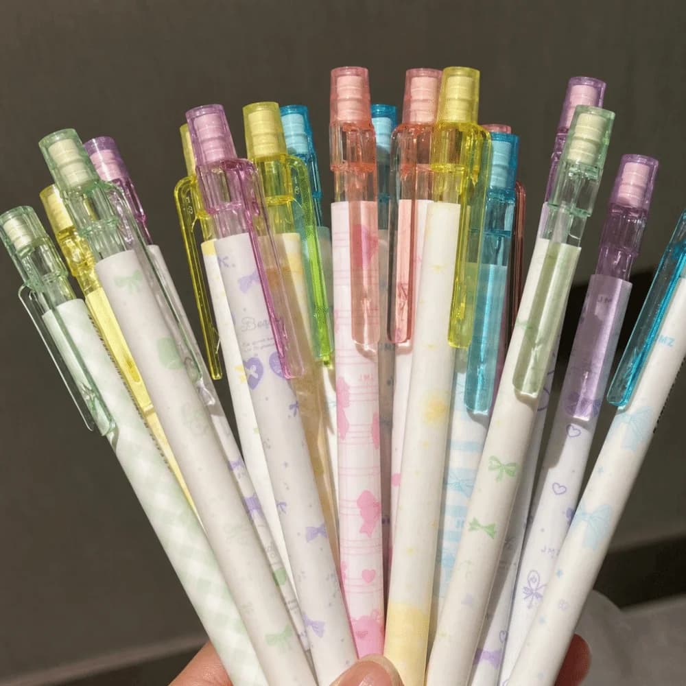 4PCS/Set Bow Series Mechanical Pencil No-Sharpen Break-Resistant Automatic Pencils with Eraser Top 2B Pencils School Supplies