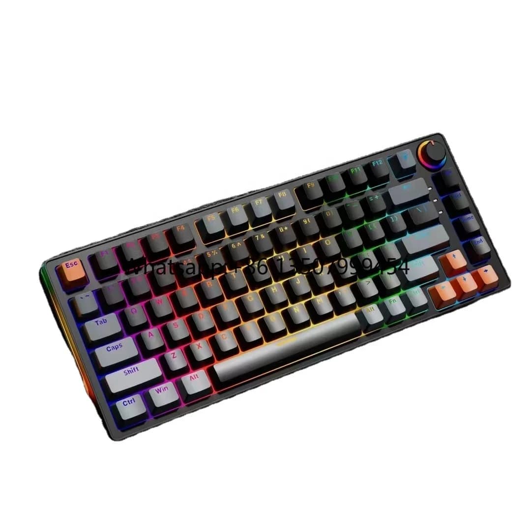 Tastiera Meccanica a 75 Tasti con Iniezione Bicolore, Pulsante Rotante Multimediale e Illuminazione RGB