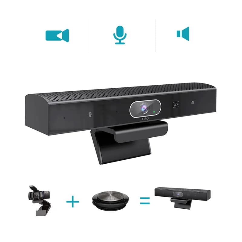 Webcam per conferenze USB 2K HD AI con altoparlante e microfono