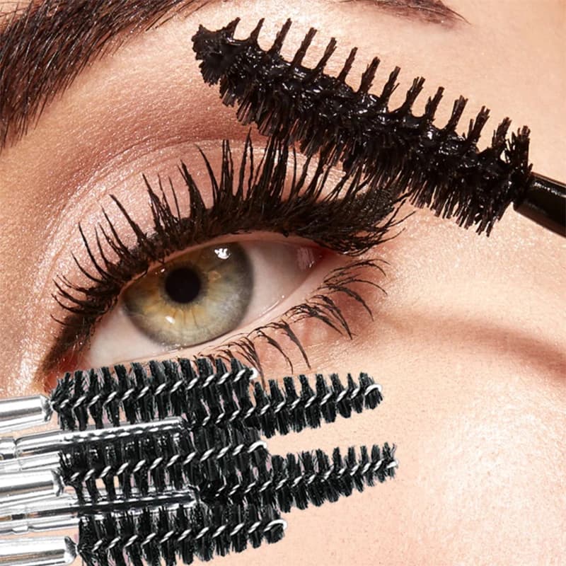 1/10 pz Pennelli Morbidi per Ciglia, Pennello per Sopracciglia Attorcigliato, Pennelli Angolati per Contorno Occhi, Pennelli per Eyeliner, Strumento Cosmetico per Sfumatura Occhi