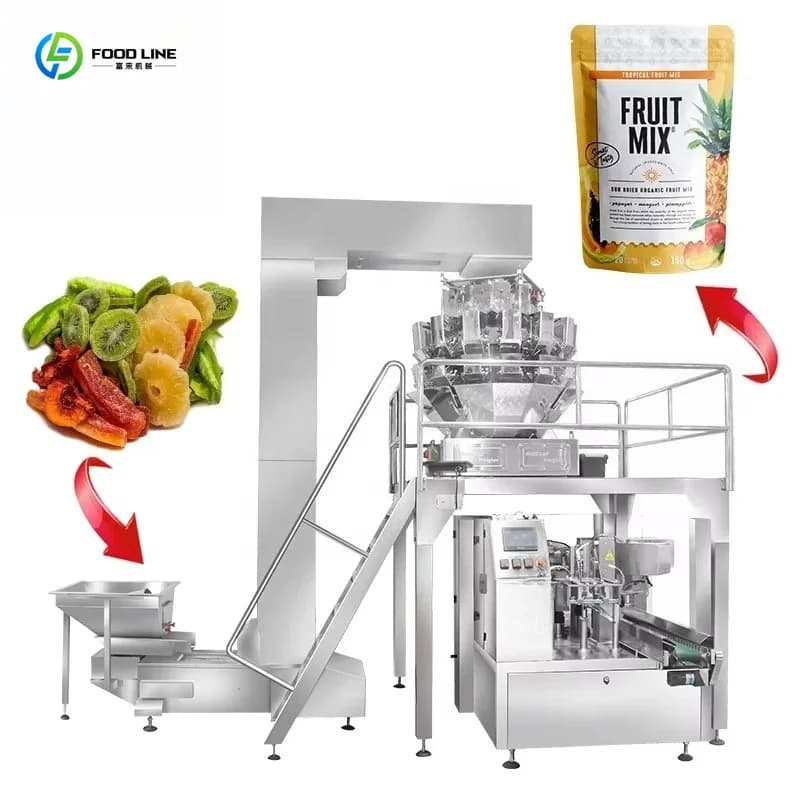 Customized Low Cost Stand Up Prefabricated Bag Packing Machine For Dried Fruits Seeds Potato Chips Peanuts Spices Fudge