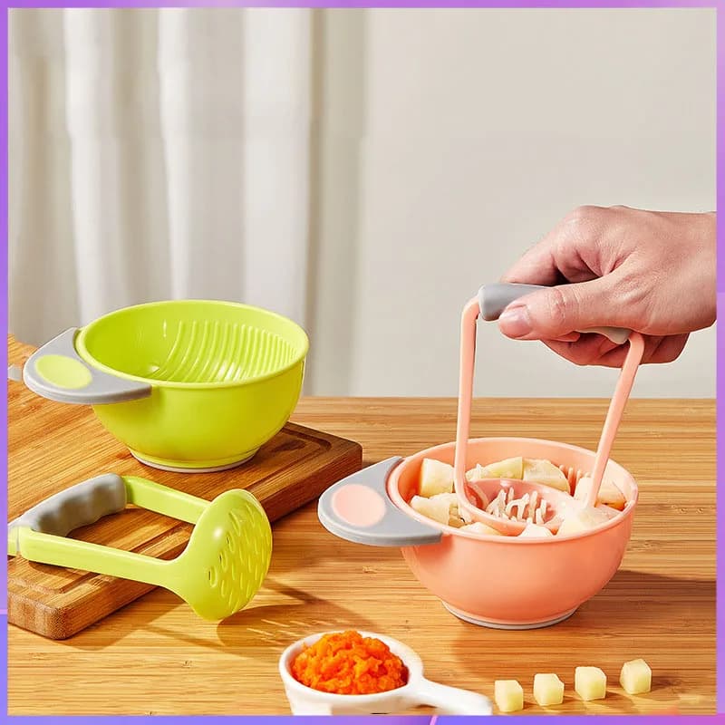 Child food grinder/Baby fruit potato manual puree/Food set tool Cooking grinding bowl set