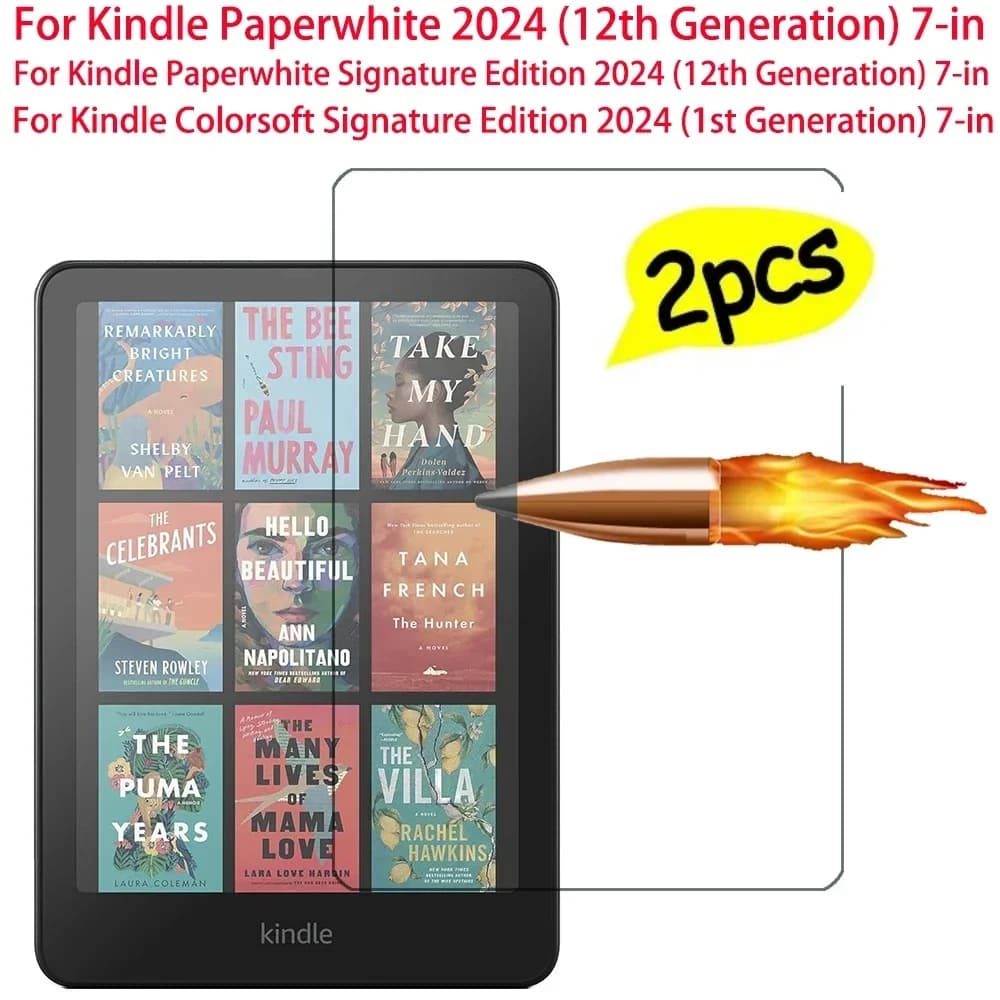 Proteggi schermo per Kindle Paperwhite 2024 12a generazione e Colorsoft 7 pollici Modello n. SA569P SA568B Vetro temperato