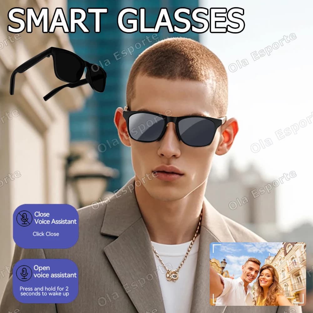 Nuovi Occhiali Smart da Esterno 2026 con Chiamata Bluetooth, Occhiali da Sole Multifunzione Anti-Luce Blu, Cuffie Wireless Uomo Donna