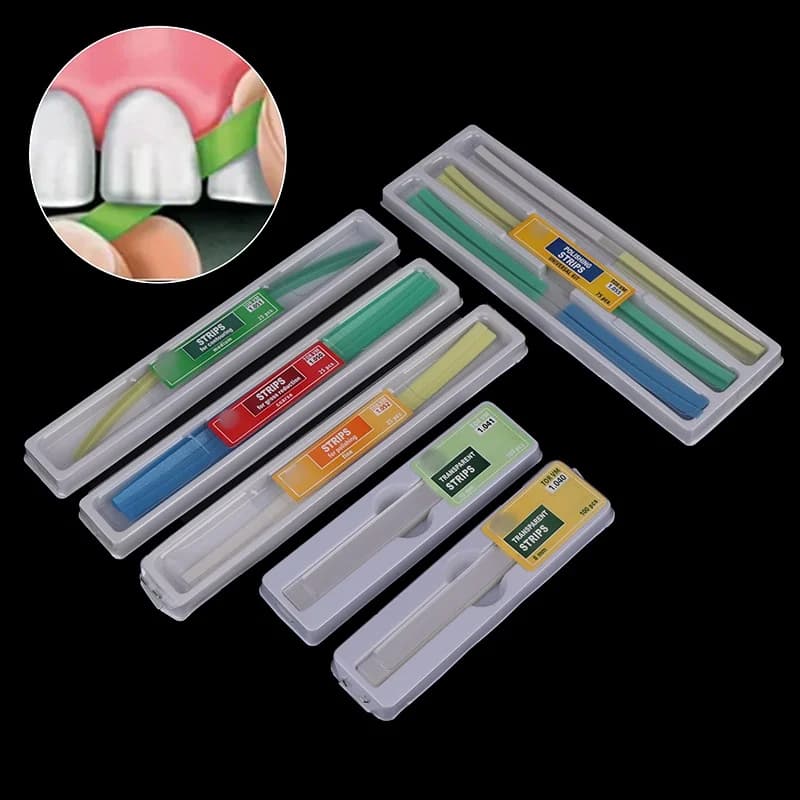 25/75/100 pezzi monouso strisce di lucidatura abrasiva dentale sbiancamento dei denti modellatura molatura strumenti di supporto per strisce di resina metallica