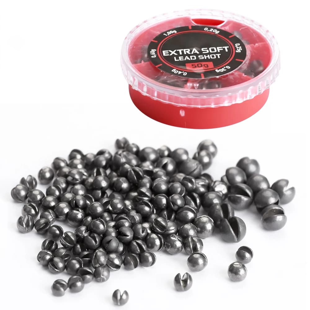 Extra soft split shooting spare parts 50 g weight assortment box (0.2 g 0.25 g 0.3 g 0.4 g 0.6 g 1.0 g) for floating fishing gear