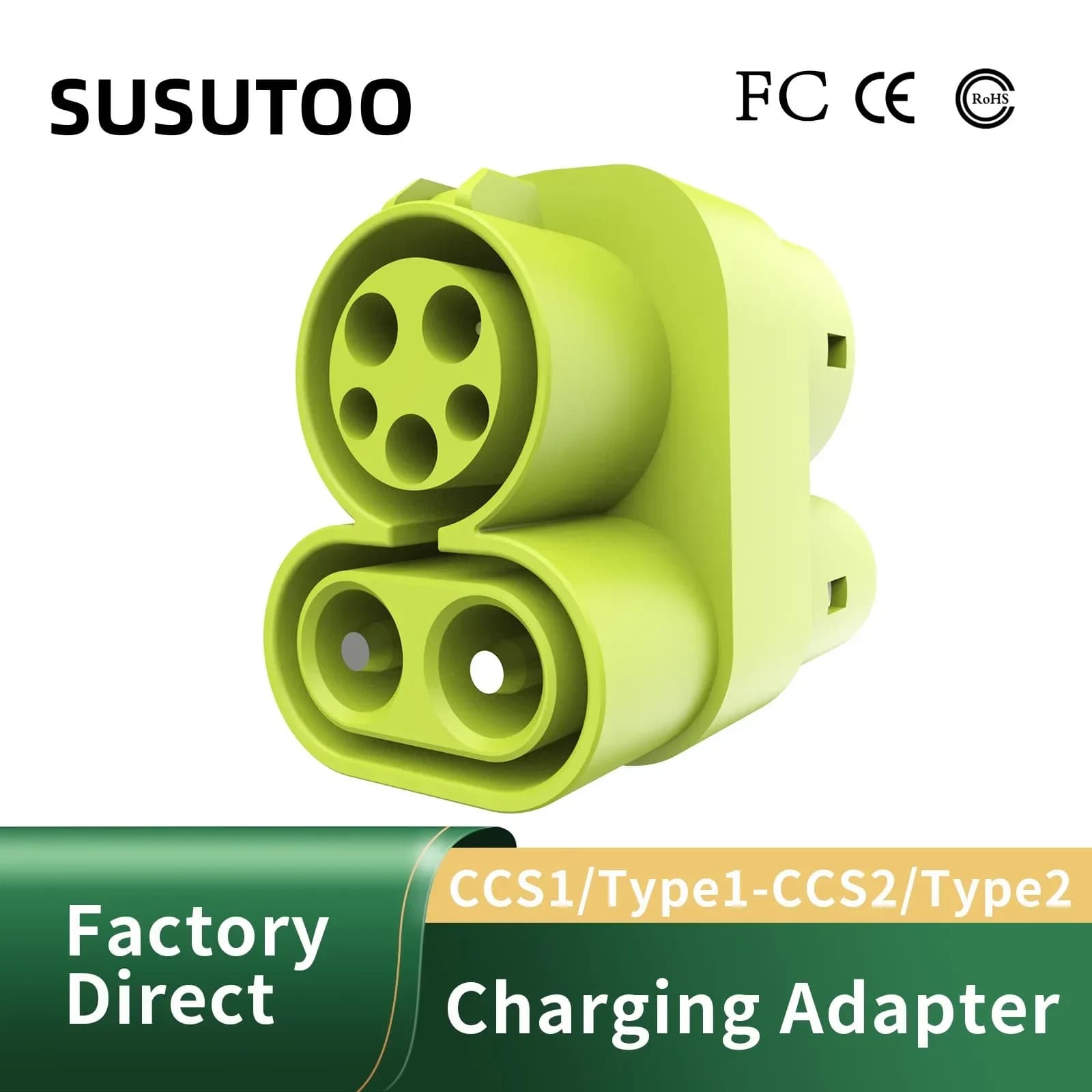 SUSUTOO CCS1 to CCS2 EV fast charging adapter Charger AC DC 1000V 400A and EV Charger Connector Type 1 to Type 2 Adapter