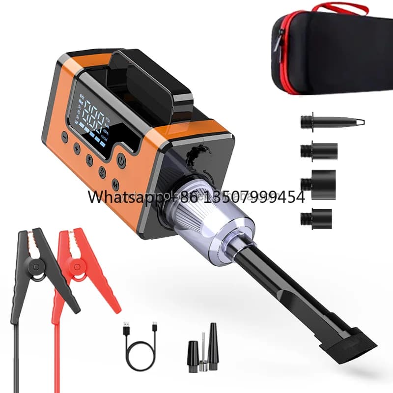 8-in-1 3000A Jump Starter with Air Compressor/Blower/Vacuum/Warning Light 37000mWh Portable Jump Starter for 12V Vehicles