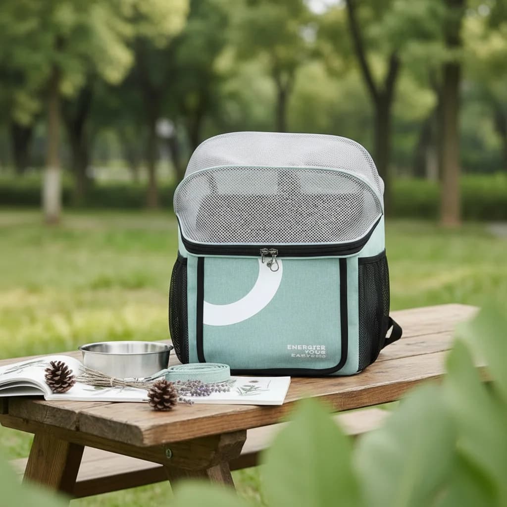 Front Bike Pet Bag Breathable Mesh Two-Wheeler Pet Basket Bike Handlebar Basket Padded Straps Safety Strap for Cycling