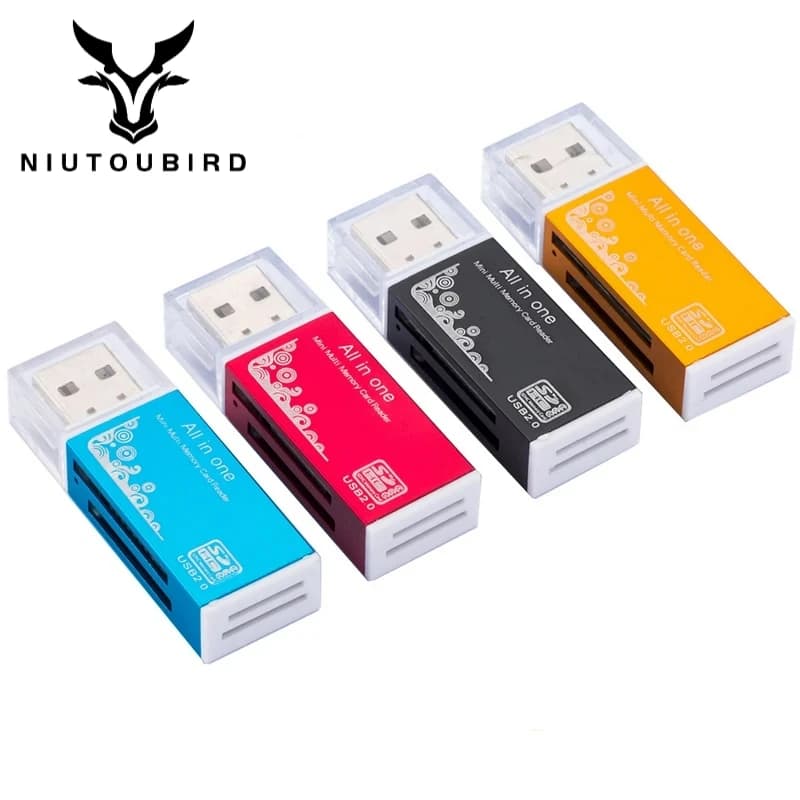 Lettore di schede in lega 4 porte USB 2.0 Micro SD TF M2 MS Pro Duo MMC SDHC DV Adattatore per scheda di memoria per fotocamera del telefono con indicatore LED