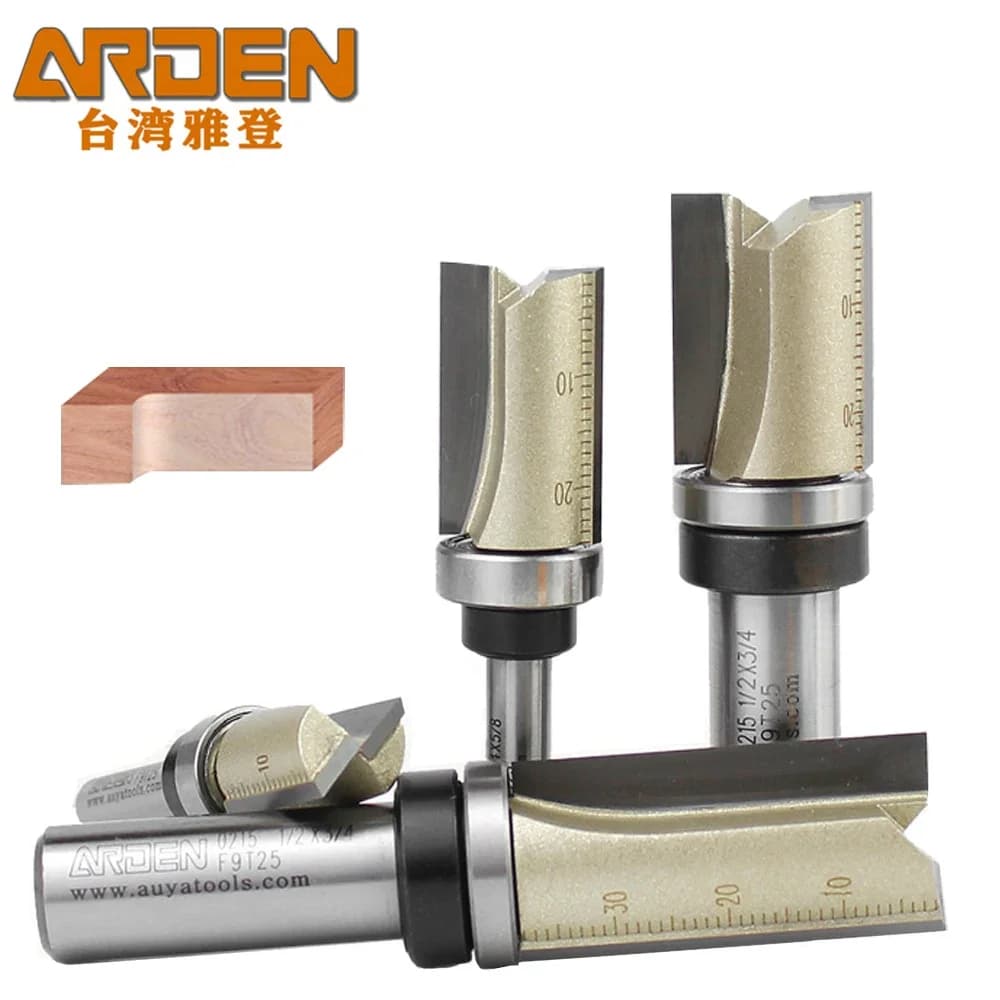 ARDEN 2F Straight Toe with Bearing Woodworking Cutting Cut off Carbide Alloy MDF Wood Compensed Sheets