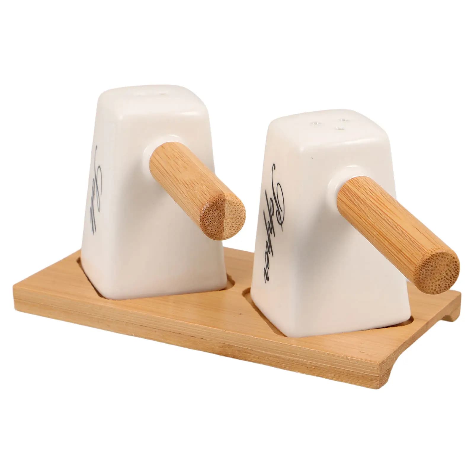 Set di 85ml di barattoli in ceramica per condimenti, ricaricabili, contenitori per sale e pepe con vassoio, elegante decorazione da cucina, porta spezie da piano di lavoro
