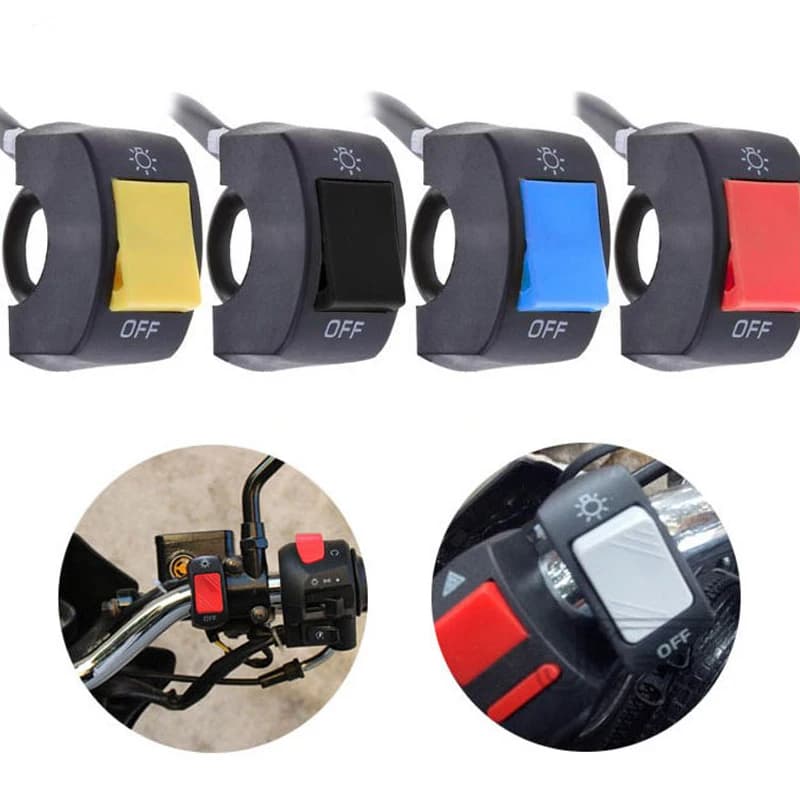 Manubrio Nebbia Faro Del Motociclo Interruttore ON/OFF Pulsante Proiettile Connettore 12V Manubrio Bici Interruttore di Arresto Per Faretto A LED