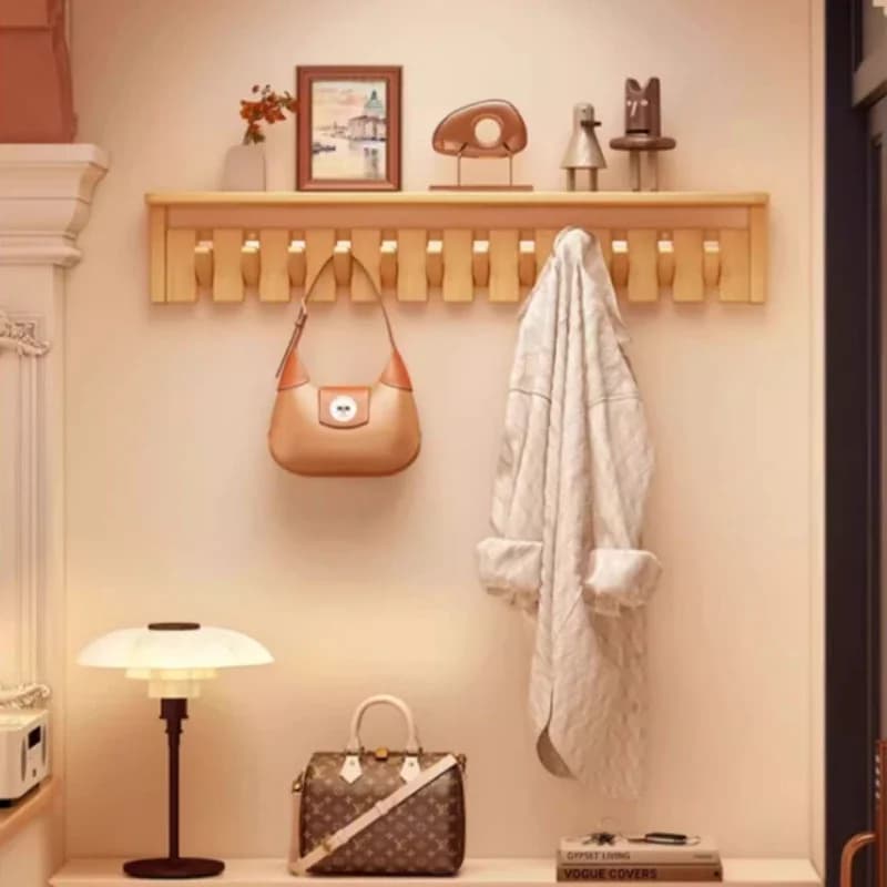 Appendiabiti da Parete Moderno per Corridoio, Scaffale Portaoggetti Elegante per Vestiti, Borse, Cappelli, Ganci a Muro Stile Nordico a Tasti di Pianoforte, Salvaspazio
