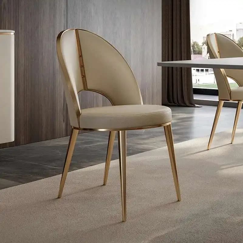 Sedie da pranzo di lusso con gambe dorate Sedia da attesa ergonomica moderna e minimalista Lounge Toeletta Mobili unici Silla Comedor