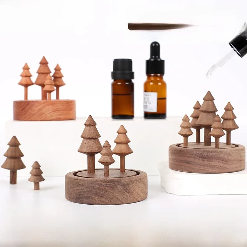 Diffusore di Oli Essenziali per Uso Domestico, Profumatore in Legno a Lunga Durata, Decorazione da Scrivania con Fiori Secchi