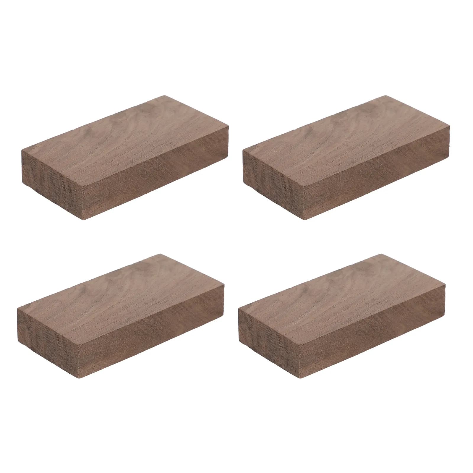 Set di 4 Blocchi di Legno di Noce Spessi, Tavole in Legno Duro Naturale Non Trattato per Intaglio e Progetti Fai-da-Te, 4x2 Pollici