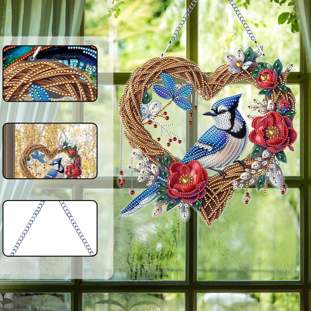 PET Double Sided Special Shaped Cute Animal 5D DIY Diamond Art Hanging Decor Diamond Painting Hanging Decor Bedroom Decoration