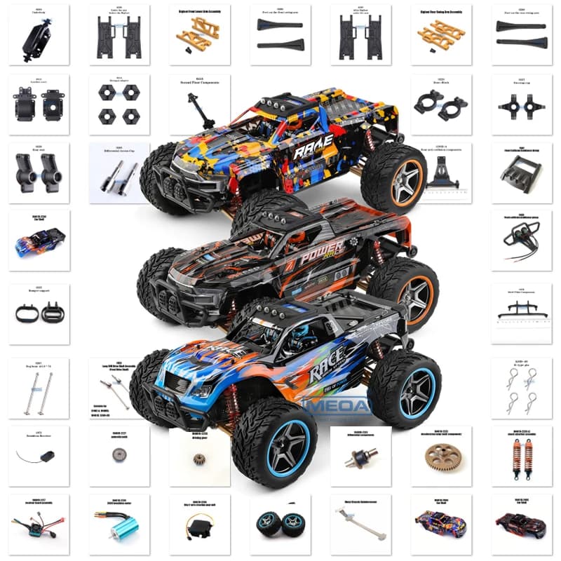 WLtoys 1/10 104019 104016 104018 Pezzi di ricambio originali per auto RC senza spazzole, ingranaggio/conchiglia/anti-collisione/differenziale/ricevitore/motore/braccio